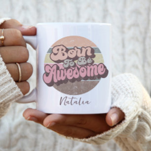 Taza De Café Nacido Para Ser Impresionante Retro Vintage Cumple