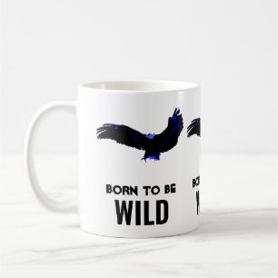 Taza De Café Nacido Para Ser Salvaje Águila Calva Obra Motivaci