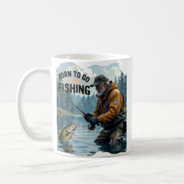 Taza De Café Nacido ruso para ir a pescar al abuelo