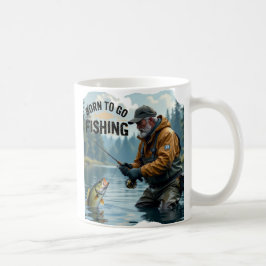 Taza De Café Nacido ruso para ir a pescar al abuelo