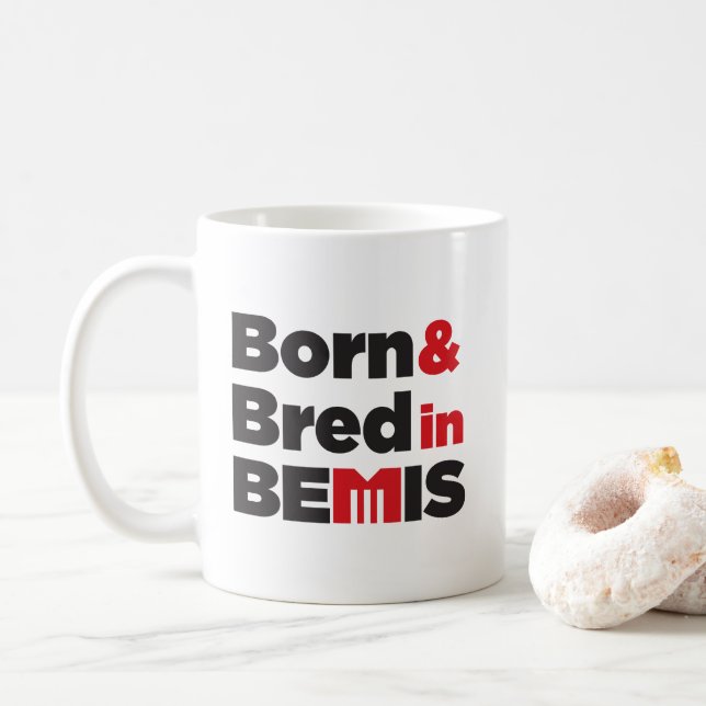 Taza De Café Nacido y criado en Bemis - Mug (Con donut)