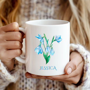 Taza De Café Nacimiento de enero Mes Flor Nieve azul