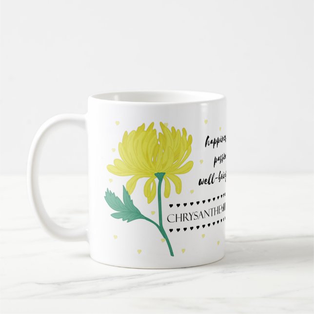 Taza De Café Nacimiento de noviembre Mug de flores con signific (Izquierda)