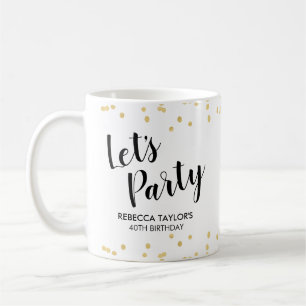 Taza De Café Nacimiento Fiesta de oro Relieve metalizado de Fau