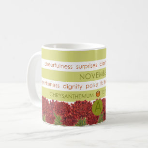 Taza De Café Nacimiento Flor y Gem Stripe Mug noviembre