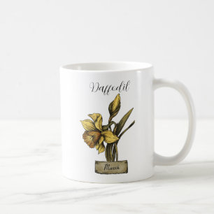 Taza De Café Nacimiento Flower MARCH Cumpleaños Daffodil