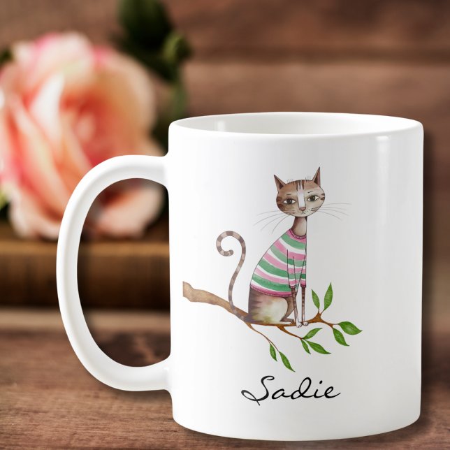 Taza De Café Nacimiento Funny Cat Cute Cat Mamá Personalizada (Subido por el creador)