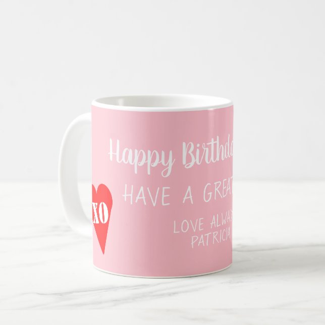 Taza De Café Nacimiento Mamá Corazón Rojo (Anverso izquierdo)