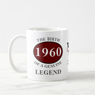 Taza De Café Nacimiento personalizado 1960 Monograma Añadir nom