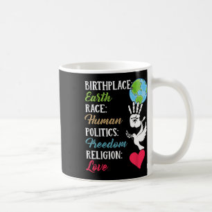 Taza De Café Nacimiento Tierra Raza Camisa de Libertad por la P