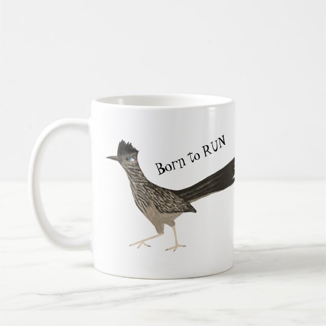 Taza De Café ¡NACIÓ PARA CORRER! Roadrunner Roadrun Pencil Draw (Izquierda)