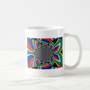 Taza De Café Nación arcoiris: Vibrante imagen de arte en Sudáfr