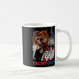 Taza De Café Nación bajo Dios Presidente Trump 2024 América Cri