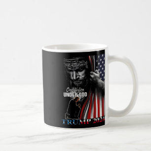 Taza De Café Nación bajo Dios Trump 2024 Dios Bandera Americana