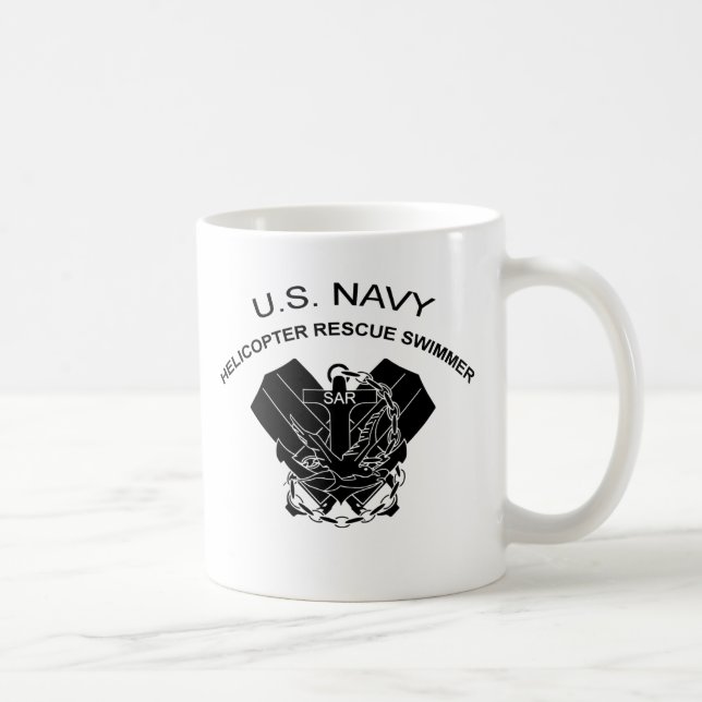 Taza De Café Nadador del rescate por helicóptero (Derecha)