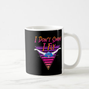 Taza De Café Nadador No Nado Vuelo Mariposa Natación Retro