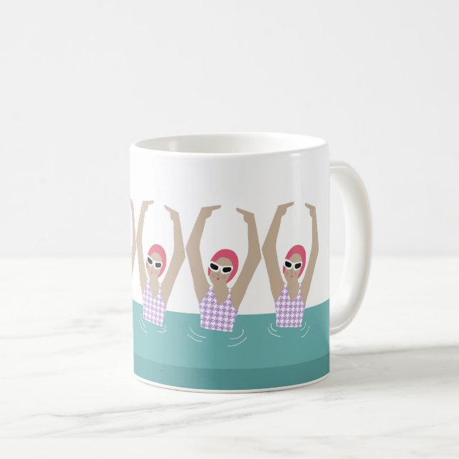 Taza De Café Nadadores artísticos | Ilustracion artístico de na (Anverso derecho)
