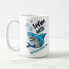 Taza De Café nadar con tiburones