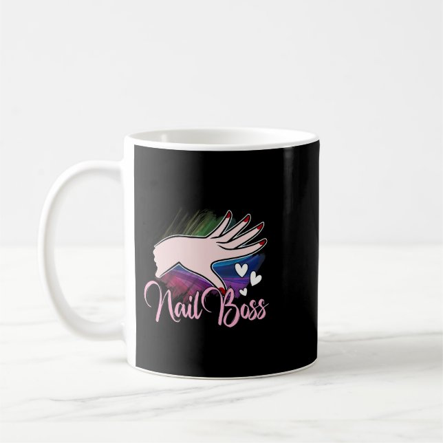 Taza De Café Nail Boss Manicurist Gift Nail Tech Artist Technic (Izquierda)