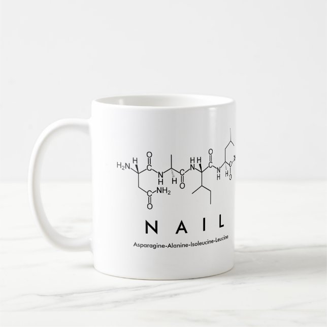Taza De Café Nail peptide nombre mug (Izquierda)
