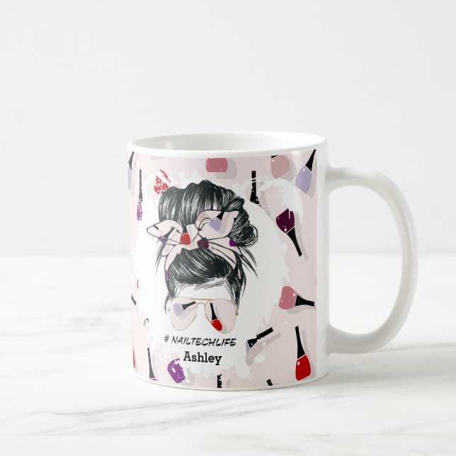 Taza De Café Nail Tech Life Mug personalizado (Derecha)