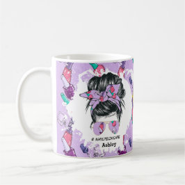 Taza De Café Nail Tech Life Purple Mug personalizado