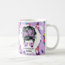 Taza De Café Nail Tech Life Purple Mug personalizado