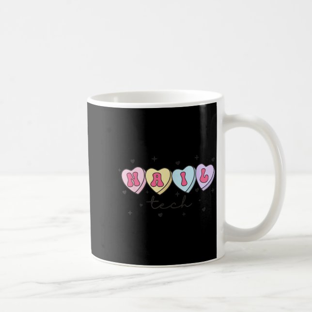Taza De Café Nail Tech Valentine's Day Heart Manicurist Cosmeto (Derecha)