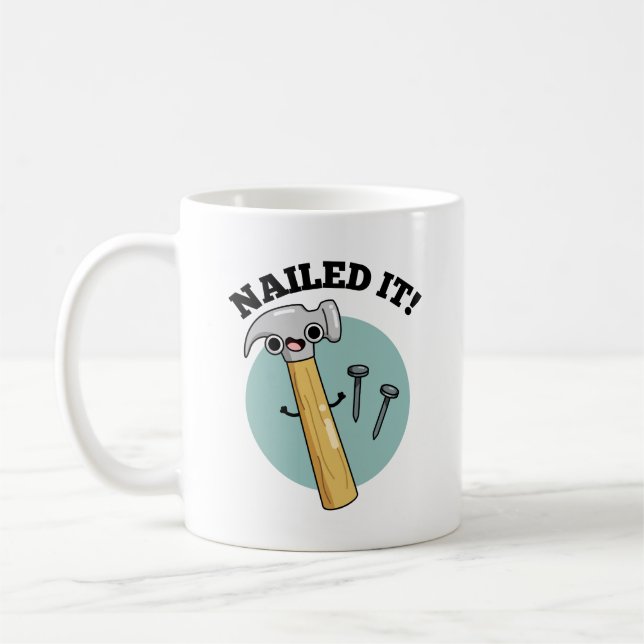 Taza De Café Nailing Funny Hammer Nail Pun (Izquierda)