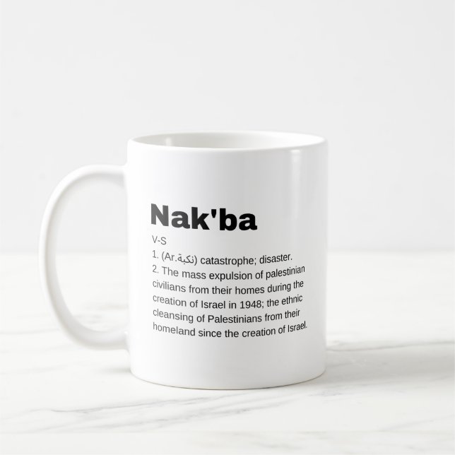 Taza De Café Nakba Significado diseño Nakba Definición del text (Izquierda)