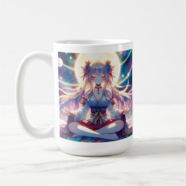 Taza De Café Namaste Anime Chica Meditando
