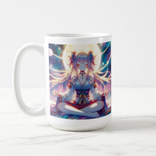 Taza De Café Namaste Anime Chica Meditando