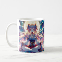 Taza De Café Namaste Anime Chica Meditando