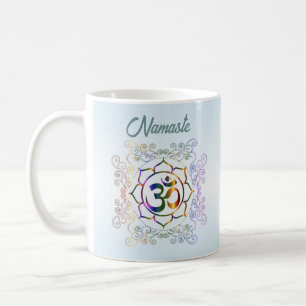 Taza De Café Namaste Bonito arte espiritual primático Lotus