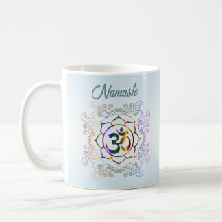 Taza De Café Namaste Bonito arte espiritual primático Lotus