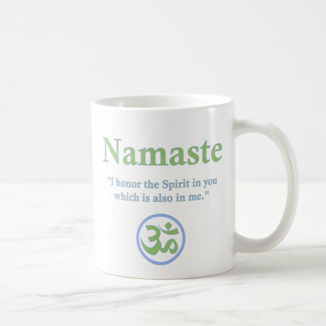 Taza De Café Namaste - con cita y símbolo de OM (Derecha)