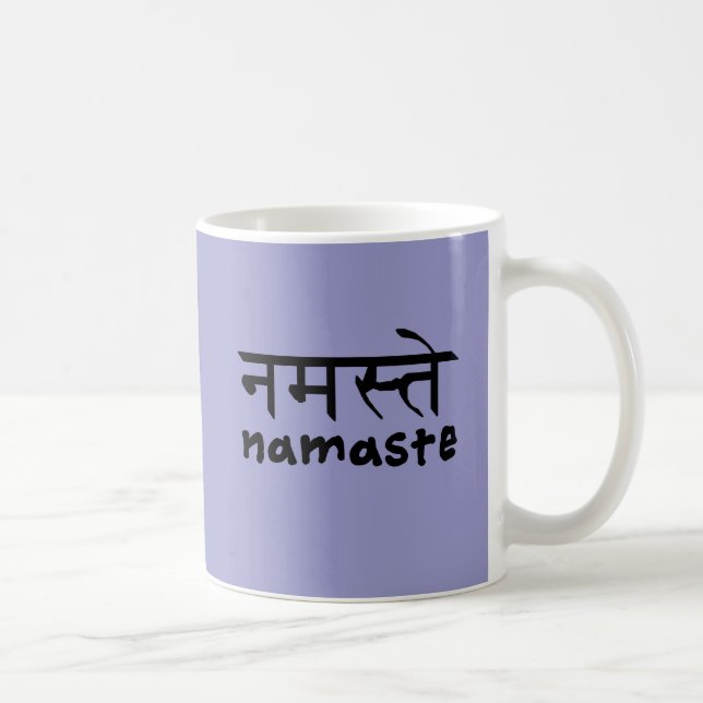 Taza De Café Namaste en inglés e Hindi (Derecha)