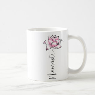 Taza De Café Namaste Lilly Lotus Flor Rosa Lindo Hindi Yoga Lo