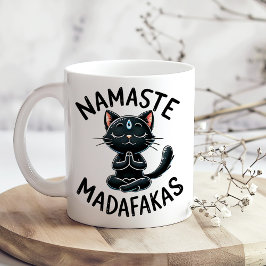 Taza De Café "Namaste Madafakas", curiosos amantes de un gato