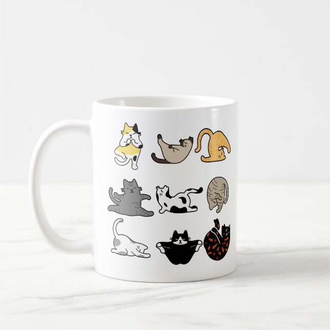 Taza De Café Namaste Yoga Cat Poses (Izquierda)