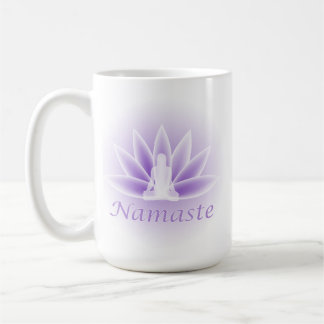 Taza De Café Namaste Yoga Lotus Mujer Flor Violeta