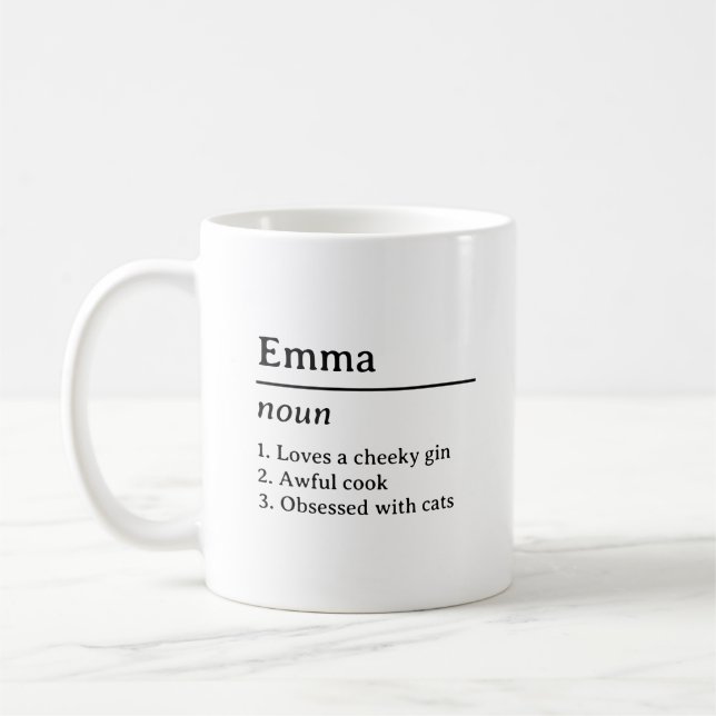 Taza De Café Name Definition Mug (Izquierda)