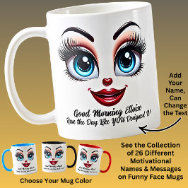 Taza De Café Name Motivation Elloise, Fabulous Eyes Funny Face
