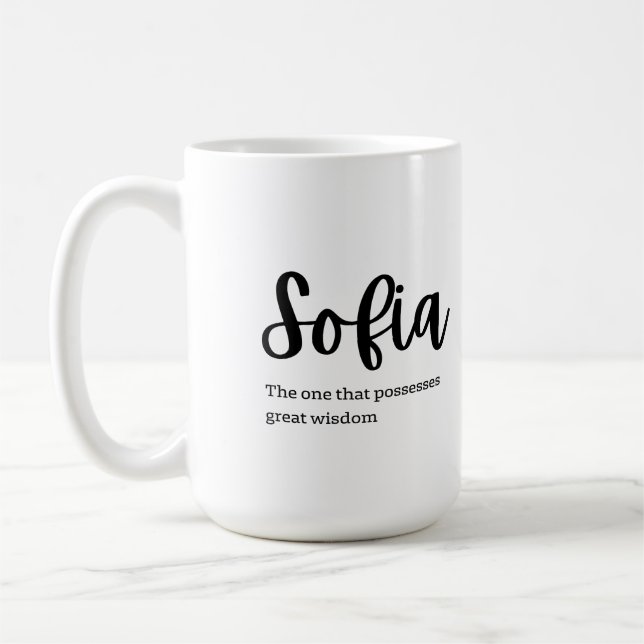 Taza De Café Name on Mug: Sofia  (Izquierda)
