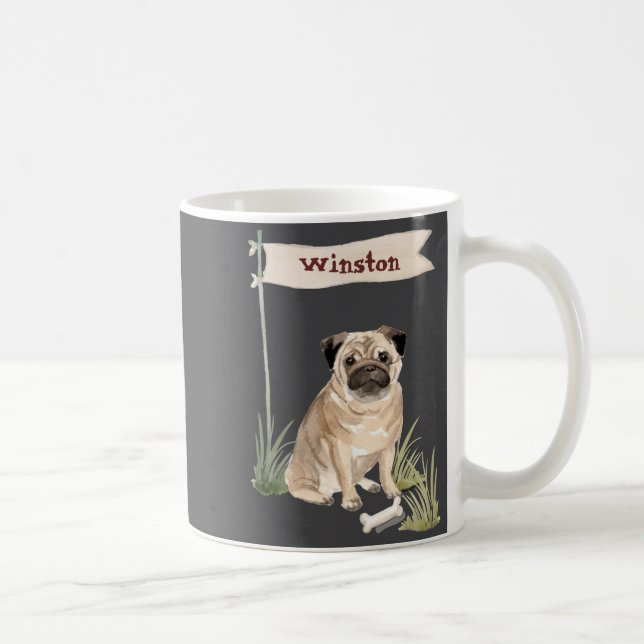 Taza De Café Name Pug Pet Dog  (Derecha)
