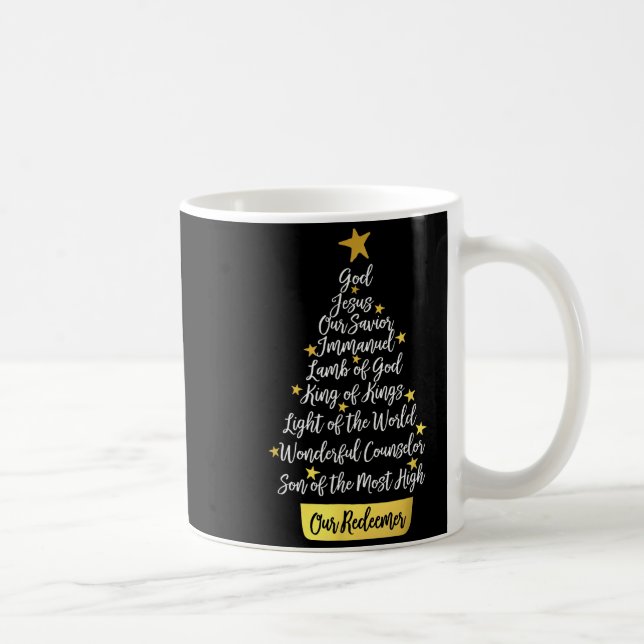 Taza De Café Names Of Jesus Christian Faith Christmas Tree  (Derecha)
