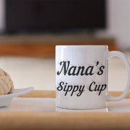Taza De Café Nana chistosa cita de café mitad de texto negro