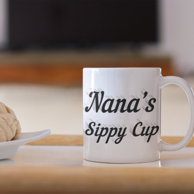 Taza De Café Nana chistosa cita de café mitad de texto negro (Subido por el creador)