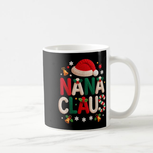 Taza De Café Nana Claus Knitted Design Grandma Pajama Family Ma (Derecha)