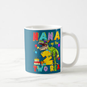 Taza De Café Nana de los dos rex cumpleaños de 2 años niño dino